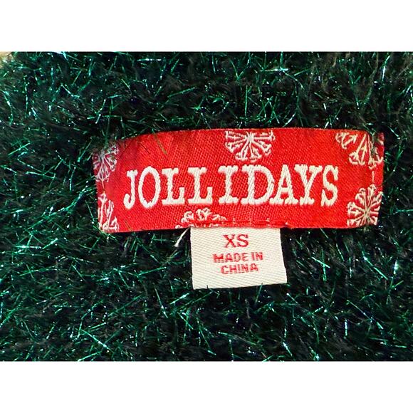 NWT Jollidays Women's Christmas Sweater Cardigan Long Red Green Size XS - Picture 4 of 11